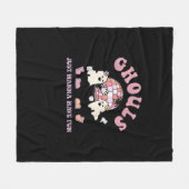 グールズジャストワントワアおもしろいレトロハローウィンパーティC フリースブランケット (正面(横))