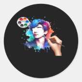 グールズジャストワントワンおもしろいスカルデザイン ラウンドシール (正面)