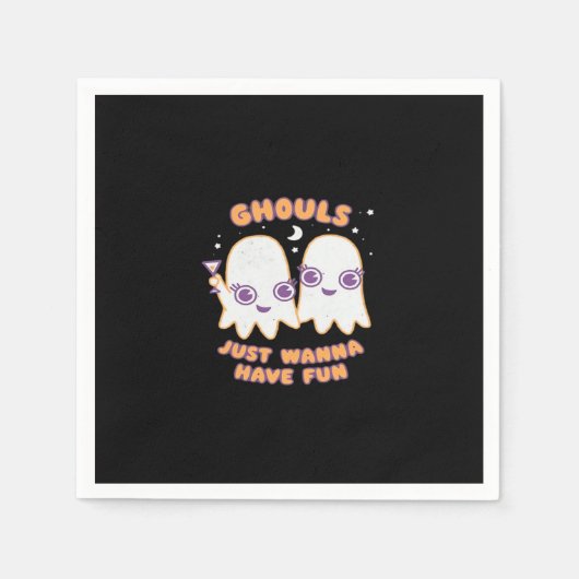 グールズジャストワンナイおもしろい-かわいいスタイルおもしろいmusi スタンダードカクテルナプキン (正面)