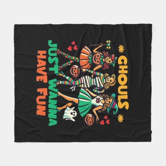 グールズジャストワンハローウィンおもしろいおもしろい引用文 フリースブランケット (正面(横))