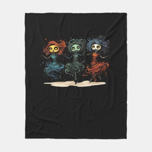 グールズジャストワンハローウィンおもしろいスタイル フリースブランケット (正面)