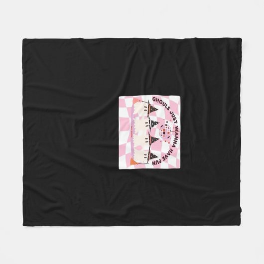 グールズジャストワンハローウィンおもしろいトレンディ フリースブランケット (正面(横))