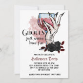 グールズジャストワンハローウィンおもしろい誕生日 招待状 (正面)