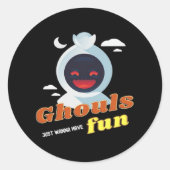 グールズジャストワンハローウィン&おもしろい引用文 ラウンドシール (正面)