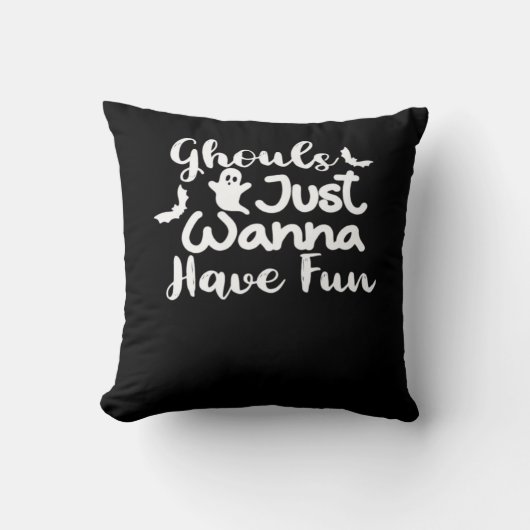 グールズジャストワンハローウィーンスロースおもしろいスタイル クッション (正面)