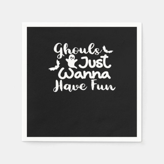 グールズジャストワンハローウィーンスロースおもしろいスタイル スタンダードカクテルナプキン (正面)