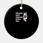 グールズジャストワンワンおもしろいスローガン引用文 セラミックオーナメント (正面)