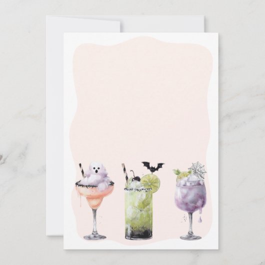 グールズナイトアウトウォーターカラーカクテルハロウィーン 招待状 (裏面)