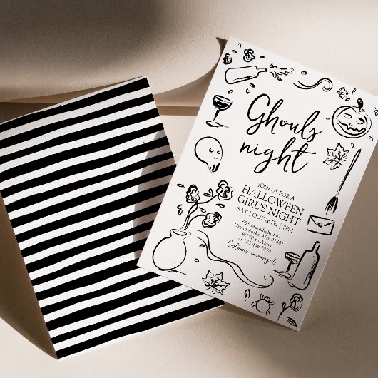グールズナイトアダルトハロウィンガールズナイトパーティー 招待状