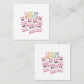 グールズ行こう – かわいい&面白いハロウィーン スクエア名刺 (正面/裏面)