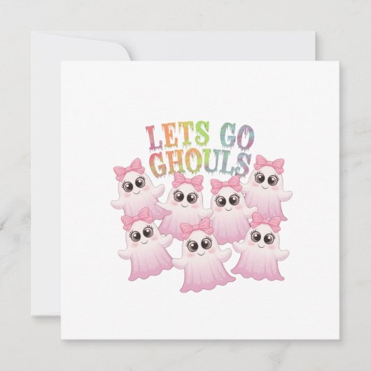 グールズ行こう – かわいい&面白いハロウィーン 招待状 (正面)