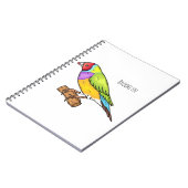グールディアンフィンチバードカートゥーンイラストレーション ノートブック (左側)