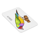 グールディアンフィンチバードカートゥーンイラストレーション マグネット (右側)