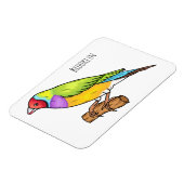 グールディアンフィンチバードカートゥーンイラストレーション マグネット (左側)