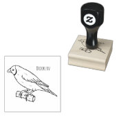 グールディアンフィンチバードカートゥーンイラストレーション ラバースタンプ (押印)