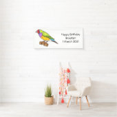 グールディアンフィンチバードカートゥーンイラストレーション 横断幕 (インサイチュ)