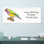 グールディアンフィンチバードカートゥーンイラストレーション 横断幕 (トレードショー)