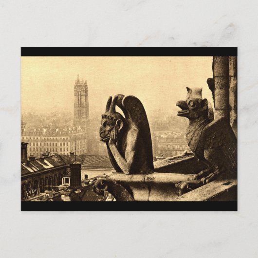 グールノートルダム,パリフランス1912ヴィンテージ ポストカード (正面)