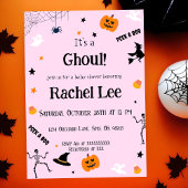 グールピンクのハロウィンベビーガールシャワー 招待状