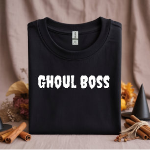 グールボスホワイトタイポグラフィハロウィーン Tシャツ