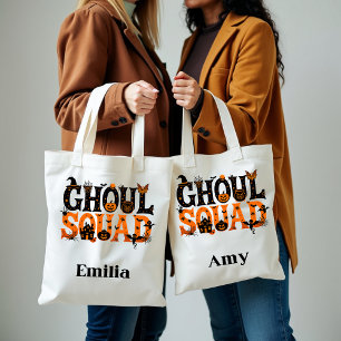 グール不気味スクワッドハロウィーン名前をカスタムする トートバッグ
