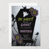 グール棺ハロウィンベイビーシャワー招待状 招待状 (正面/裏面)