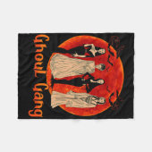 グール集団ホラーゴシッククイーンズハロウィンブライドおもしろい フリースブランケット (正面(横))