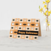 グー市松模様にリーズハロウィーングリーティングカード カード (黄色い花)