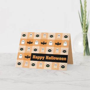 グー市松模様にリーズハロウィーングリーティングカード カード