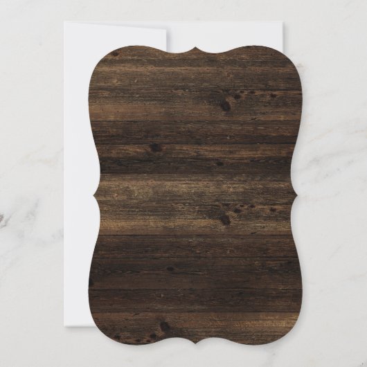 グー素朴ム | 木材とフェイク金ゴールドルッ結婚クス 招待状 (裏面)