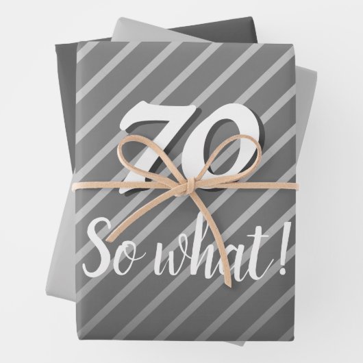 グ感動的モダンレイ70誕生日 ラッピングペーパーシート (インサイチュ)