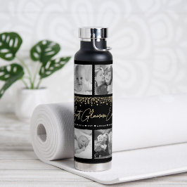 グ最高のラムマ10回のフォトコラージュ金ゴールドグリッター ウォーターボトル