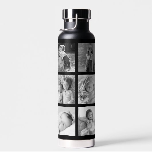 グ最高のラムマ10回のフォトコラージュ金ゴールドグリッター ウォーターボトル (右面)