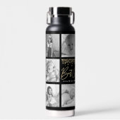 グ最高のラムマ10回のフォトコラージュ金ゴールドグリッター ウォーターボトル (正面)