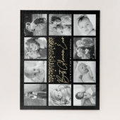 グ最高のラムマ10回のフォトコラージュ金ゴールドグリッター ジグソーパズル (縦)