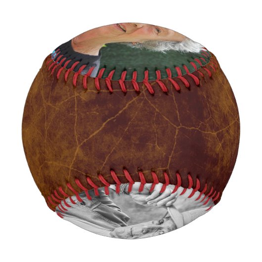 グ最高のランは、DIYフォトブラウンレザーファミリーのレザー賞を受賞する 野球ボール (裏面)
