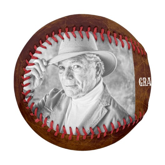 グ最高のランは、DIYフォトブラウンレザーファミリーのレザー賞を受賞する 野球ボール (正面左)