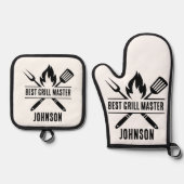 グ最高のリルマスター父の日パパ 鍋つかみ&鍋敷きセット (正面)