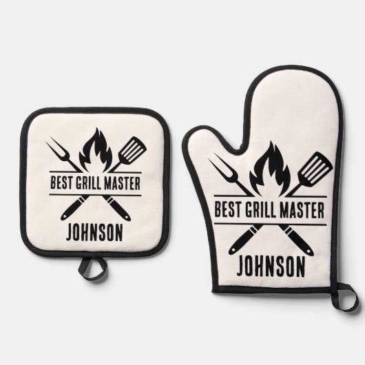 グ最高のリルマスター父の日パパ 鍋つかみ&鍋敷きセット (正面)