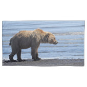 グ独身のリズリー熊の毛玉 枕カバー (正面)