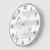 グ男女兼用レーストライプモダン子供部屋デコー ラージ壁時計 (傾斜)