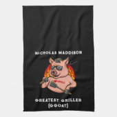 グ素晴らしリラーピグマスコットパーソナライズされた キッチンタオル (縦)