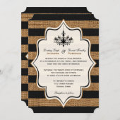 グ素朴ラマー、バーラフェイクップ·ストライプズ·ウエディング·インビティ 招待状 (正面/裏面)