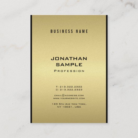 グ魅力的ラマエレガントル金ゴールドクール 名刺 (裏面)