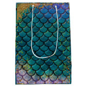 グ ラ ム 姫 魚 うろこ ティール パープル ゴールド スパークル ミディアムペーパーバッグ (裏面)