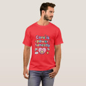 ケアが力、心からかわいいハート Tシャツ (正面フル)