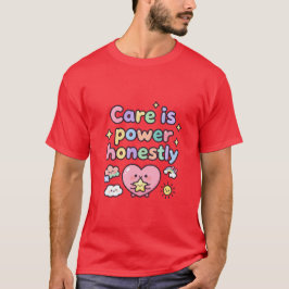 ケアが力、心からかわいいハート Tシャツ