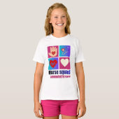 ケアに専念する看護チームTシャツ | かわいい看護師 Tシャツ (正面フル)