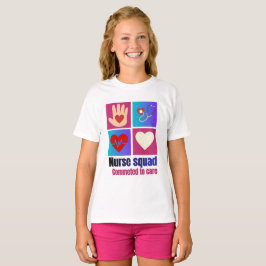 ケアに専念する看護チームTシャツ | かわいい看護師 Tシャツ