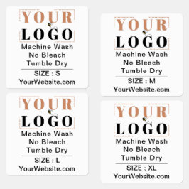 ケアの指示とサイズの正方形の白い衣服 ラベル